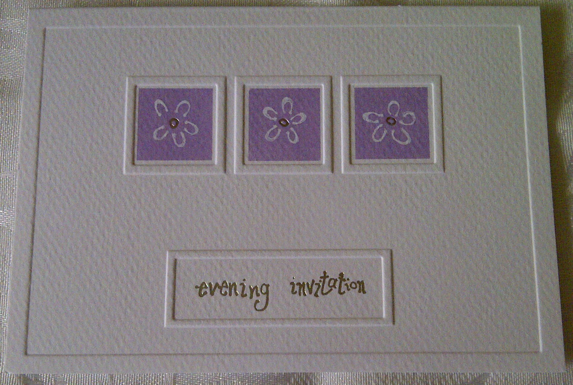 Lilac and White Evening Invitatins