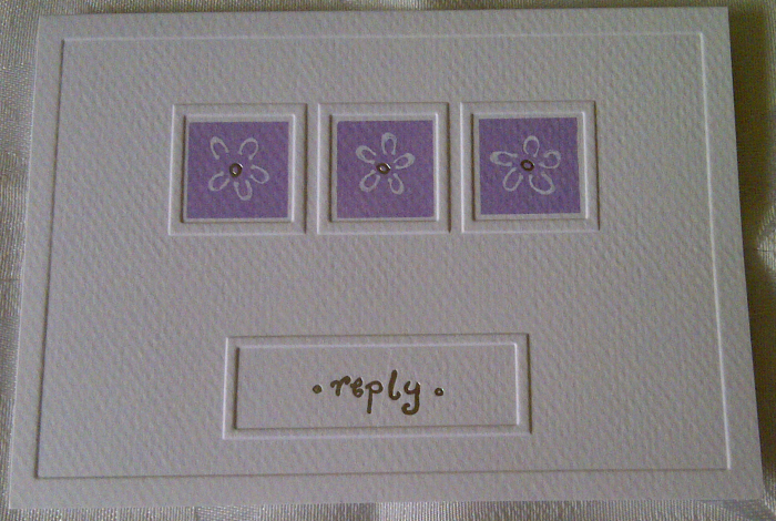 White and Lilac RSVP Cards